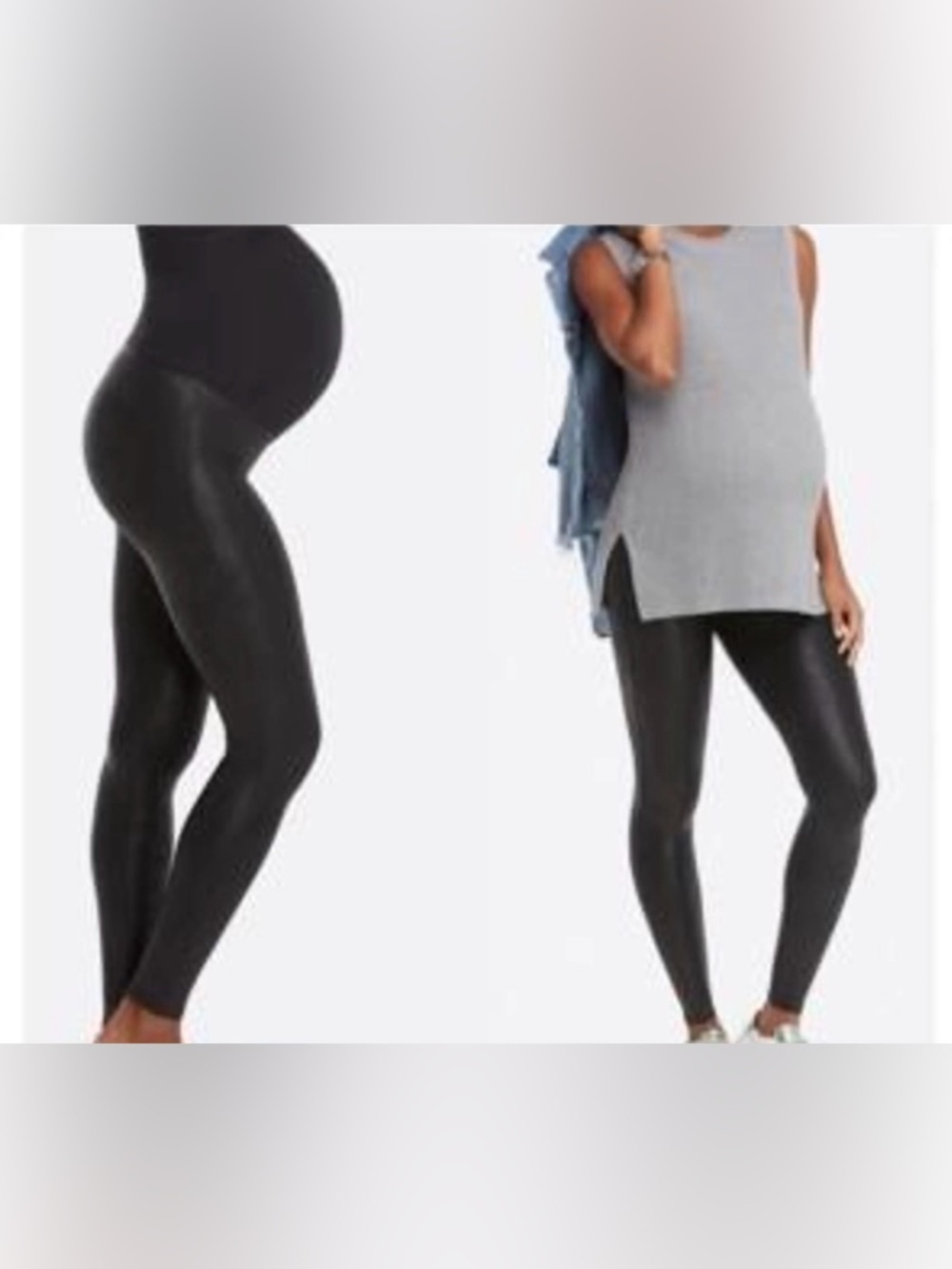 SPANX mama faux leather leggings black size XS